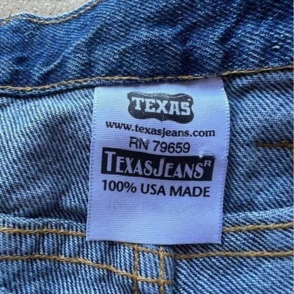 Texas Jeans Low-Rise Straight Leg 100% Cotton Blue Denim Jeans Womens Size 12 - Picture 3 of 8